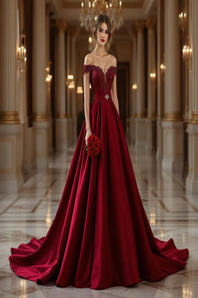 Burgundy Sophistication Formal Gown